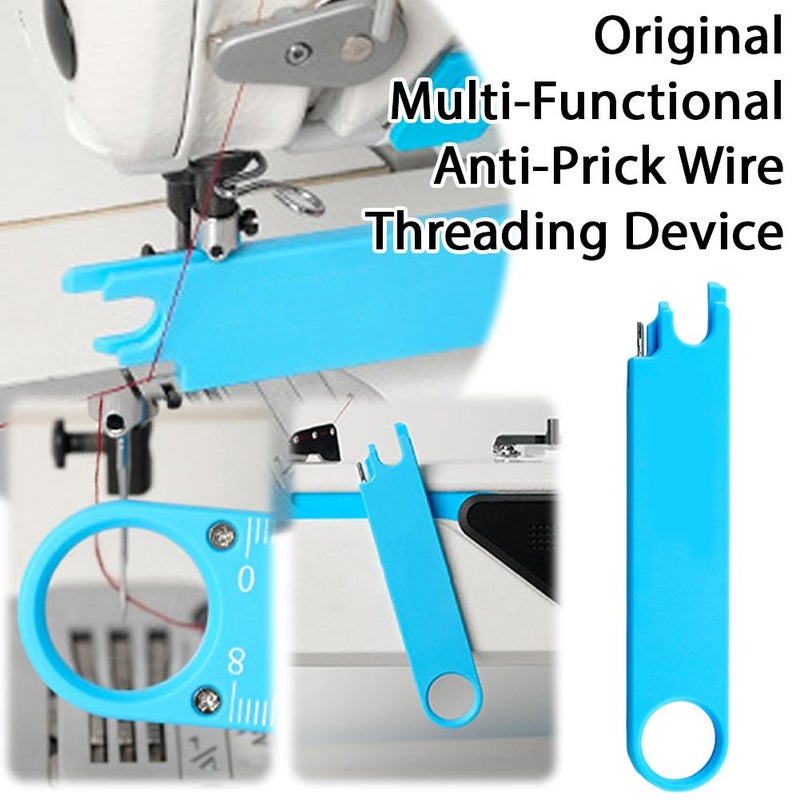 Sewing Machine Needle Threader Tool, Quick Threading Device with Alignment Guide Sewing Tool, Magnetic Back & Built-in Ruler Sewing Supplies, Multi-Function Needle Threader for Machine Sewing - Image 4
